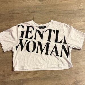 White Graphic Crop Top